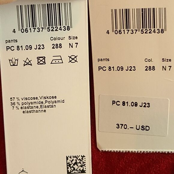 New MARC CAIN Womens (16) Red Herringbone Knit Side Zip Elastic Waist Pants $370 - Picture 10 of 10